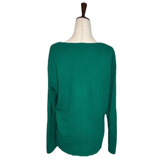 Ann Taylor Cashmere Sweater Womens XL V Neck Soft Jewel Green Pullover Old Money - Picture 3 of 6